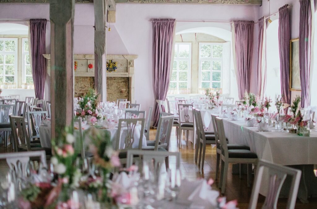 Lavishly decorated event space