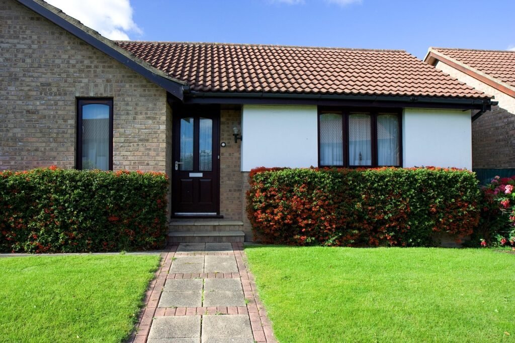 a nice bungalow with a well trimmed garden a nice bungalow with a well trimmed garden